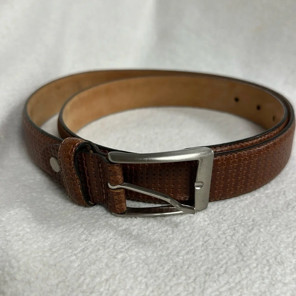 Vera Pelle Belt Women's Made in Italy, Carmel Brown Leather LIKE NEW (95/110)